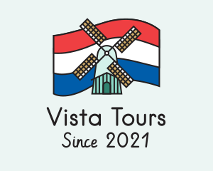 Netherlands Flag Windmill logo