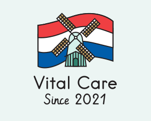 Netherlands Flag Windmill logo