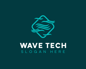 Digital Technology Waves logo design