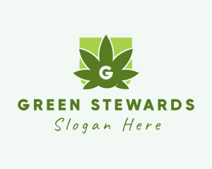 Organic Weed Leaf logo design