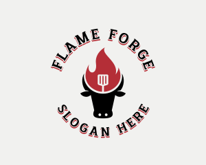 Beef Flame Barbecue logo design