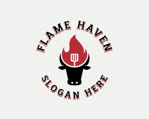 Beef Flame Barbecue logo design