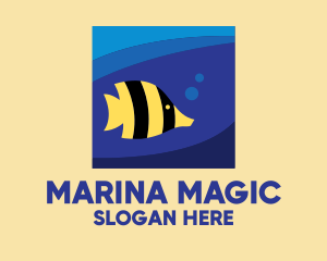 Yellow Striped Butterfly Fish logo design