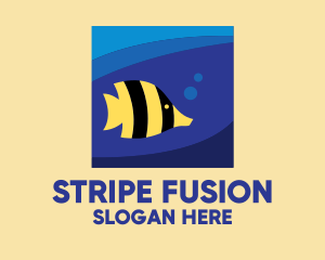 Yellow Striped Butterfly Fish logo design