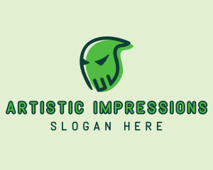 Green Ghost Monster  logo design