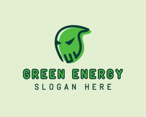 Green Ghost Monster  logo design