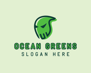 Green Ghost Monster  logo design