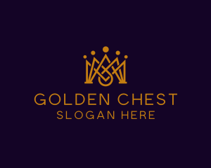 Golden King Crown logo design