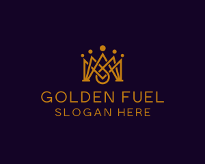 Golden King Crown logo design