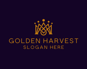 Golden King Crown logo design