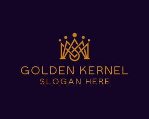 Golden King Crown logo design