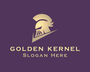 Golden Knight Helmet logo design