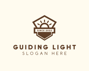 Sun Camping Badge logo design