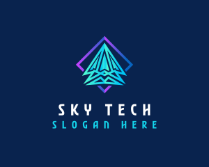 Airplane Flight Tech logo design