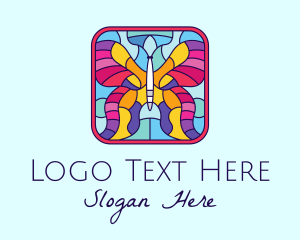 Colorful Stained Glass Butterfly logo