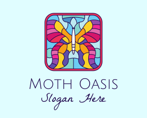 Colorful Stained Glass Butterfly logo