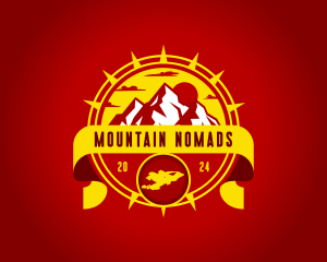 Kyrgyzstan Mountain Map logo design