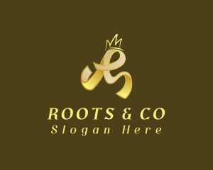 Gold Elegant Crown logo design