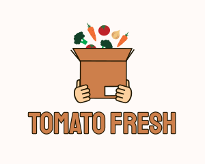 Hand Grocery Box logo design