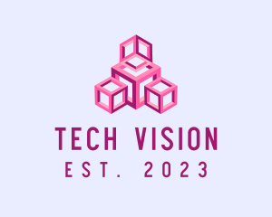 Futuristic Gaming Cube logo design