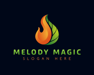 Gradient Leaf Flame Logo