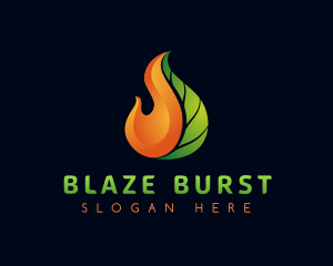 Gradient Leaf Flame logo design