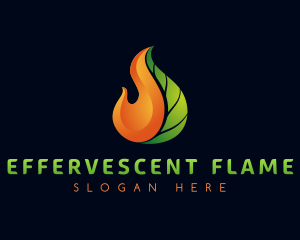 Gradient Leaf Flame logo design