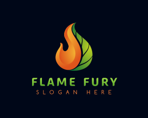 Gradient Leaf Flame logo design