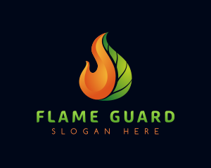 Gradient Leaf Flame logo design