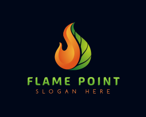 Gradient Leaf Flame logo design