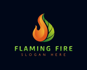 Gradient Leaf Flame logo design