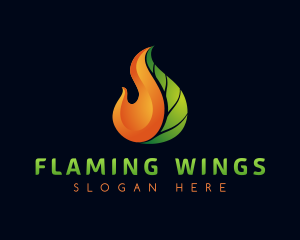 Gradient Leaf Flame logo design