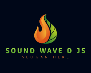 Gradient Leaf Flame logo design