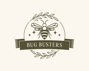 Bee Farm Wreath logo design