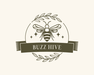 Bee Farm Wreath logo design