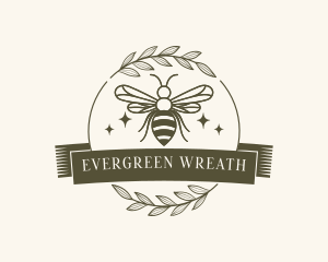 Bee Farm Wreath logo design