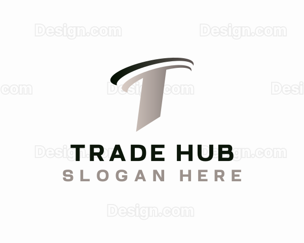 Logistics Swoosh Letter T Logo