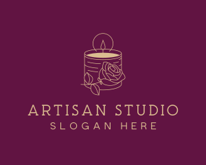 Artisanal Rose Candle logo design