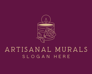 Artisanal Rose Candle logo design