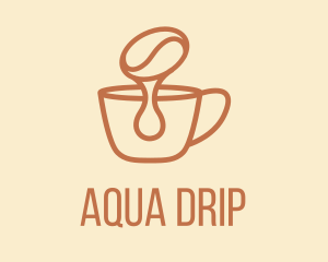 Dripping Coffee Bean  logo design