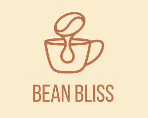 Dripping Coffee Bean  logo design