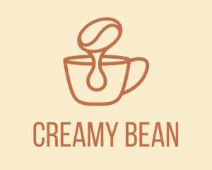 Dripping Coffee Bean  logo design