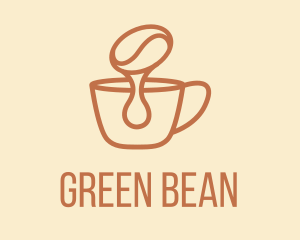 Dripping Coffee Bean  logo design