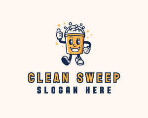 Bucket Bubble Cleaning logo design