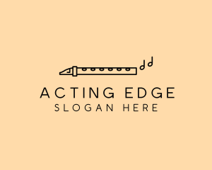 Minimalist Flute Instrument logo design