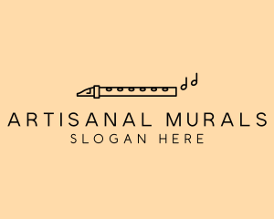 Minimalist Flute Instrument logo design