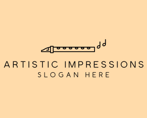 Minimalist Flute Instrument logo design