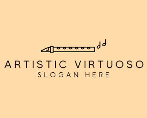 Minimalist Flute Instrument logo design