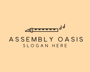 Minimalist Flute Instrument logo design