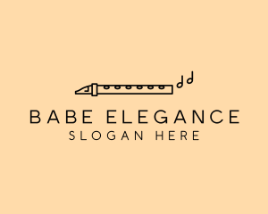 Minimalist Flute Instrument logo design